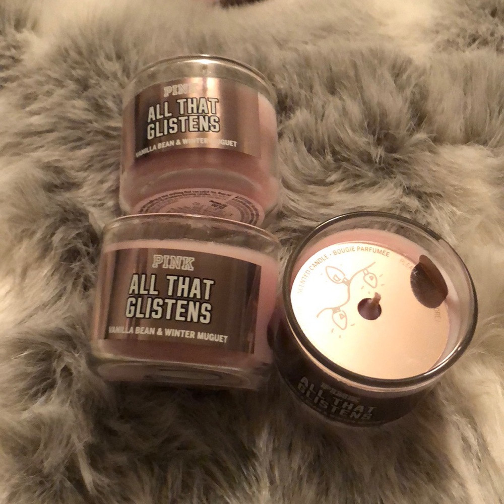 Pink mini candles smell amazing